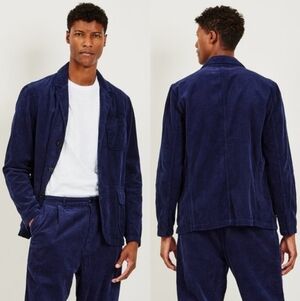 Alex Mill • Men's Wide Wale Corduroy Mill Blazer In Deep Navy Size Large